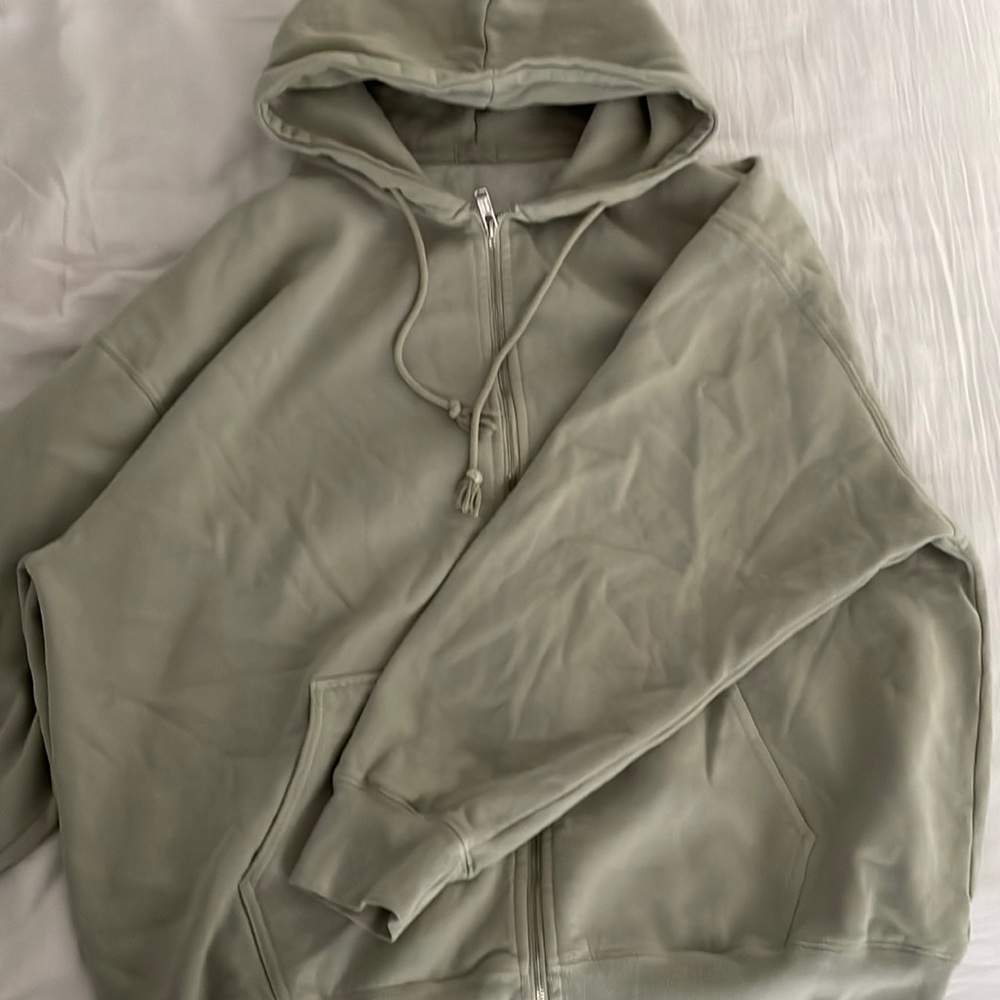 sage green brandy zip up